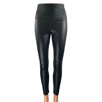 Aritzia Wilfred Free Black Faux Leather Trim High Rise Leggings Pants Size S