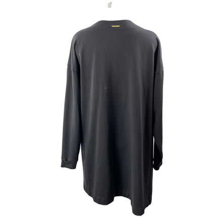 Gymshark Women's Black Long Sleeve Knit Midi Open Cardigan Sweater Top Size M