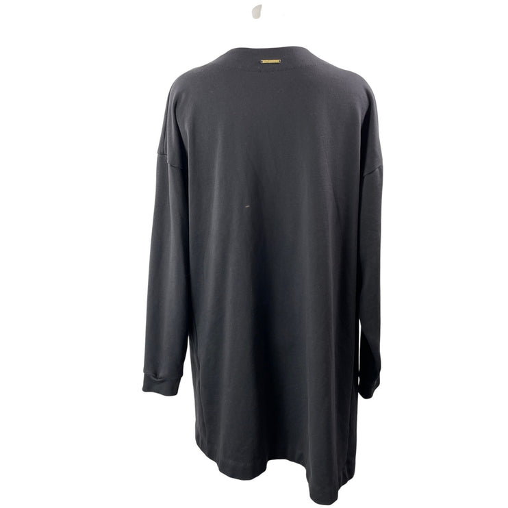 Gymshark Women's Black Long Sleeve Knit Midi Open Cardigan Sweater Top Size M