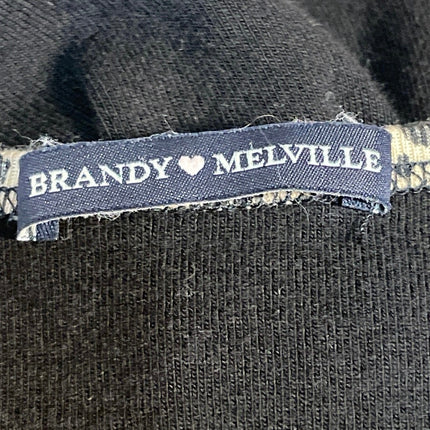 Brandy Melville Ashlyn Women's Black Short Sleeve Cropped Tee T-shirt Top Sz S