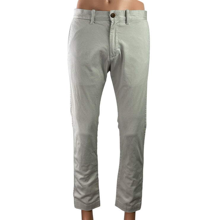 J.Crew Flex Men's Gray Slim Fit Mid Rise Chino Khaki Trousers Pants Size 30x32