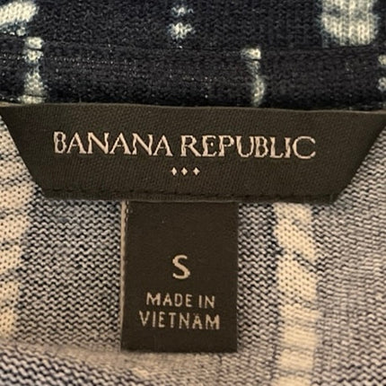 Banana Republic Blue Knit Striped Short Sleeve Crew Neck Blouse T Shirt Top Sz S