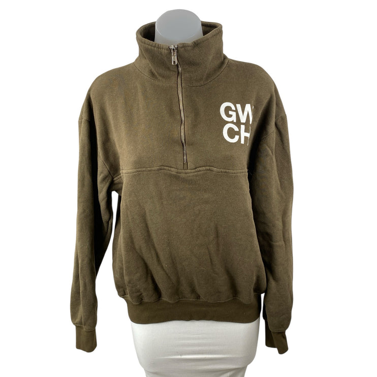 Soul Cycle Women's Olive Green GWCH Fleece Long Sleeve Half Zip Sweatshirt Sz S