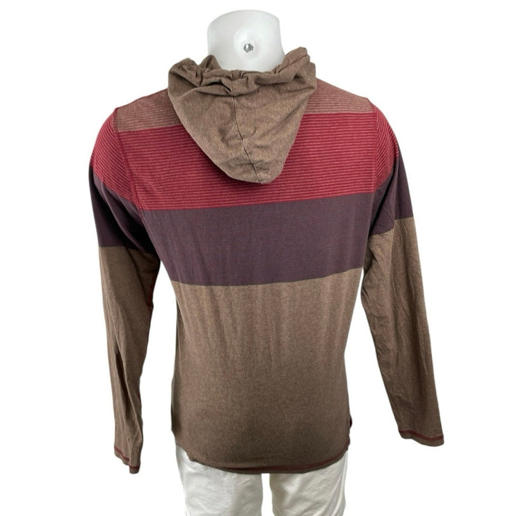 Arizona Jean Company Color Block Long Sleeve Hooded Sweater Sweatshirt Top Sz M