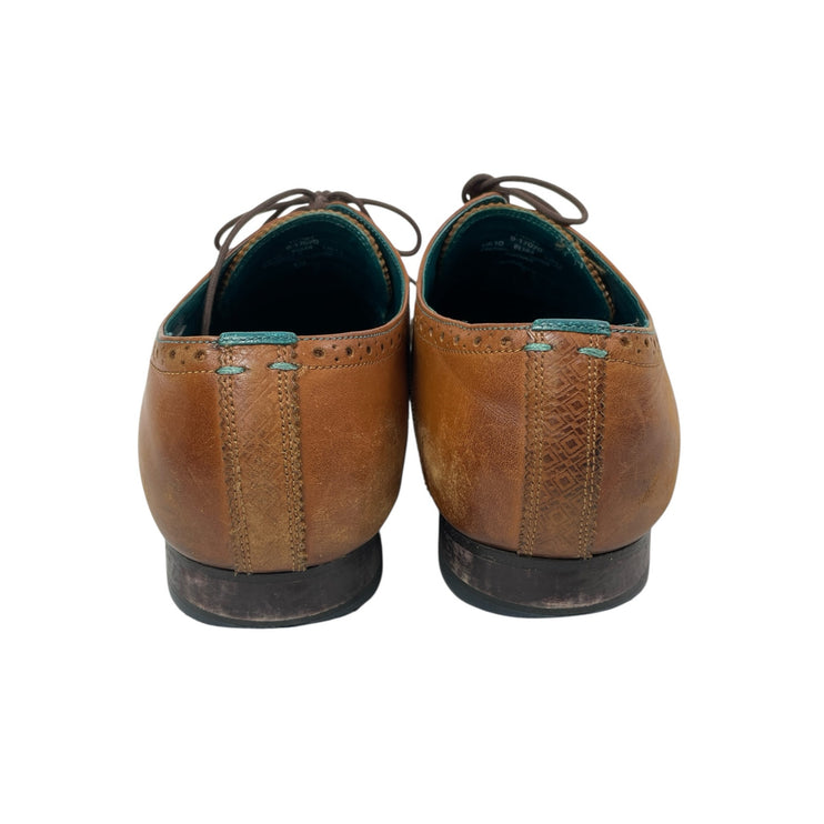 Ted Baker Hosei Men's Brown Leather Wing Cap Brogue Oxford Dress Shoes Size 11