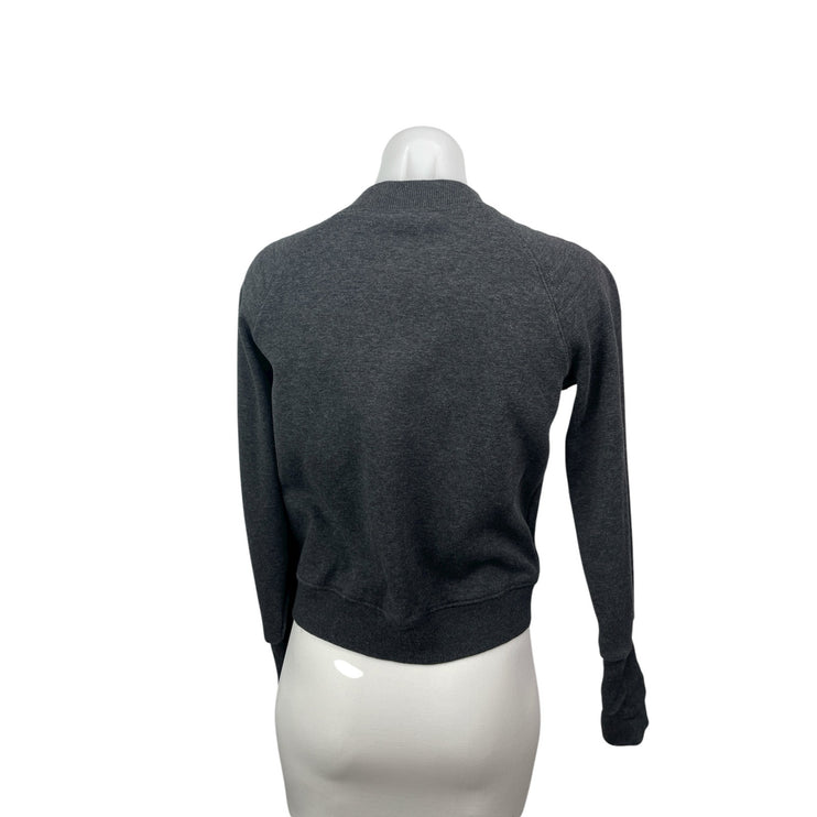 Mondetta Women's Gray Fleece Activewear Sweater Sweatshirt Bomber Coat Jacket S