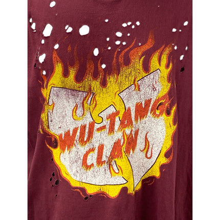 Wu-Tang Clan Mens Red Maroon Short Sleeve Graphic Print T Shirt Tee Top Size S/M