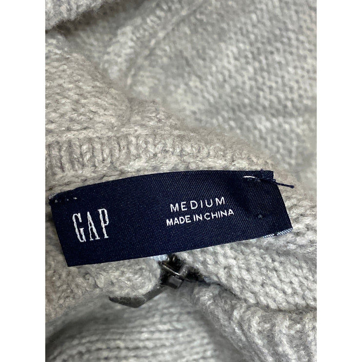 Gap Women's Gray Long Sleeve Knit Full Zip Hoodie Hooded Sweater Top Size M