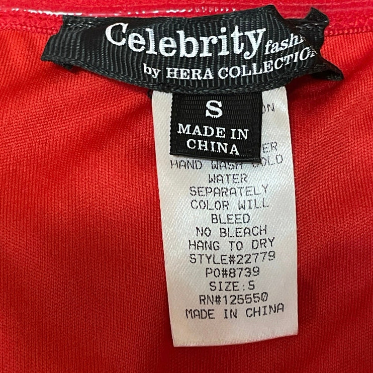 Celebrity By Hera Red Strapless Tube Bandeau Cutout Bandage Mini Bodycon Dress S