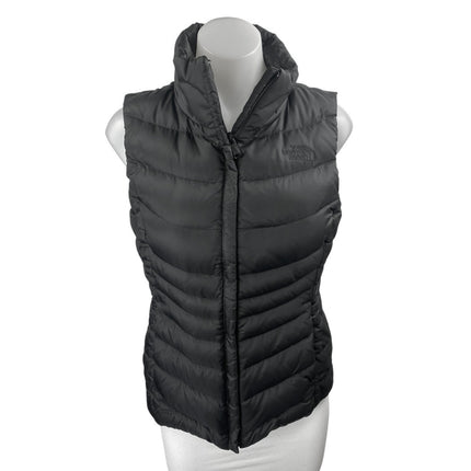 The North Face Women's Black Sleeveless Turtleneck Full Zip Puffer Vest Jacket S