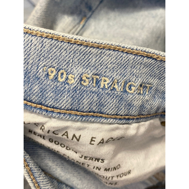 American Eagle 90s Straight Women's Blue Relaxed High Rise Denim Jeans Size 6