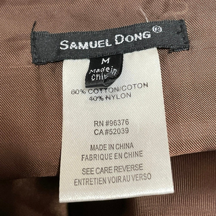 Samuel Dong Women's Brown Mid Waist Ruffle Asymmetric Tiered Midi Skirt Size M