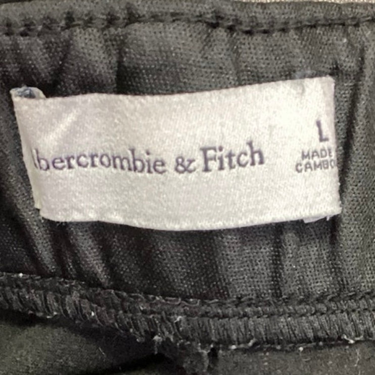 Abercrombie & Fitch Black Faux Vegan Leather High Waist Wide Leg Shorts Size L