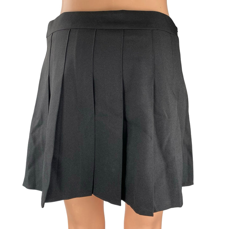 Fashion Women's Black High Waist Pleated Tennis Casual Mini A Line Skirt Size L