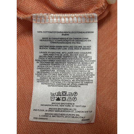 Brooks Brothers Men's Orange Coral Logo Slim Short Sleeve Polo Shirt Top Size S