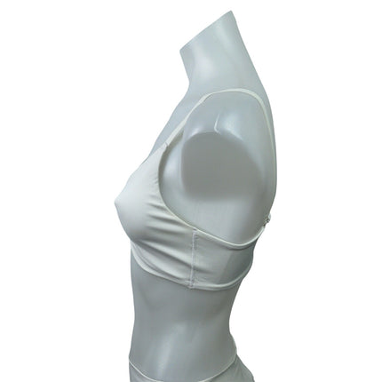 Gymshark Elevate White Twist Front Workout Activewear Bra Bralette Crop Top Sz S