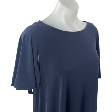 Calvin Klein Women's Blue Flutter Short Sleeve Cutout Mini Shift Dress Size 8