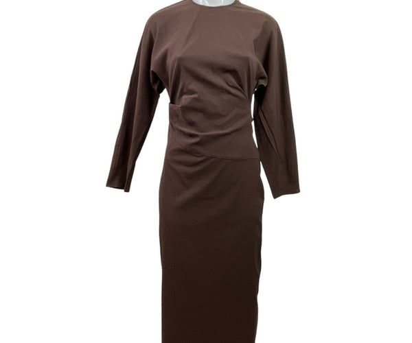 zara brown dress long sleeve Women's High Neck Ruched Maxi Bodycon Pencil Dr – Brie ZW COLLECTION TUNIC DRESS cblue Size:10US/42FR/14UK UK Plus Size White/Ivory