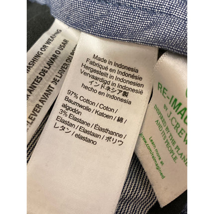 J.Crew Men's Gray Black Stretch Mid Rise Straight Chino Trousers Pants Size 32