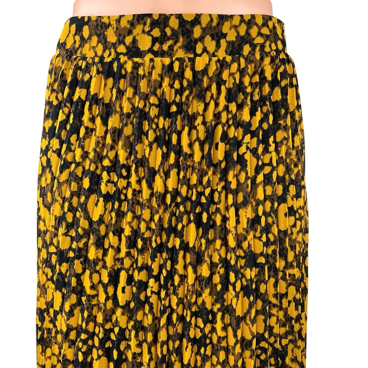 Ba&sh Lamba Pleated Multicolor Printed Chiffon Zipper Maxi A-Line Skirt Size 1