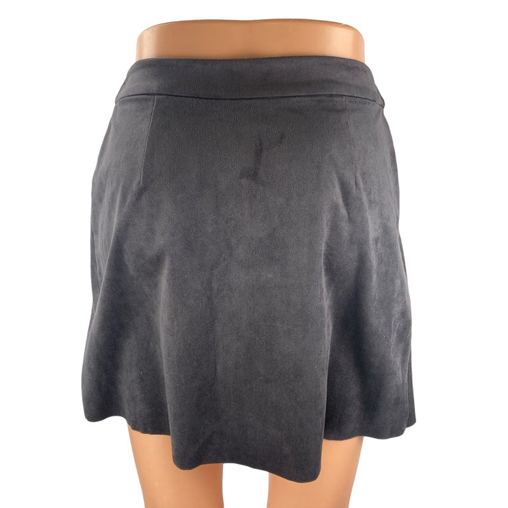 Aritzia Wilfred Free Nescher Women's Gray Faux Suede Wrap Mini A-Line Skirt XS