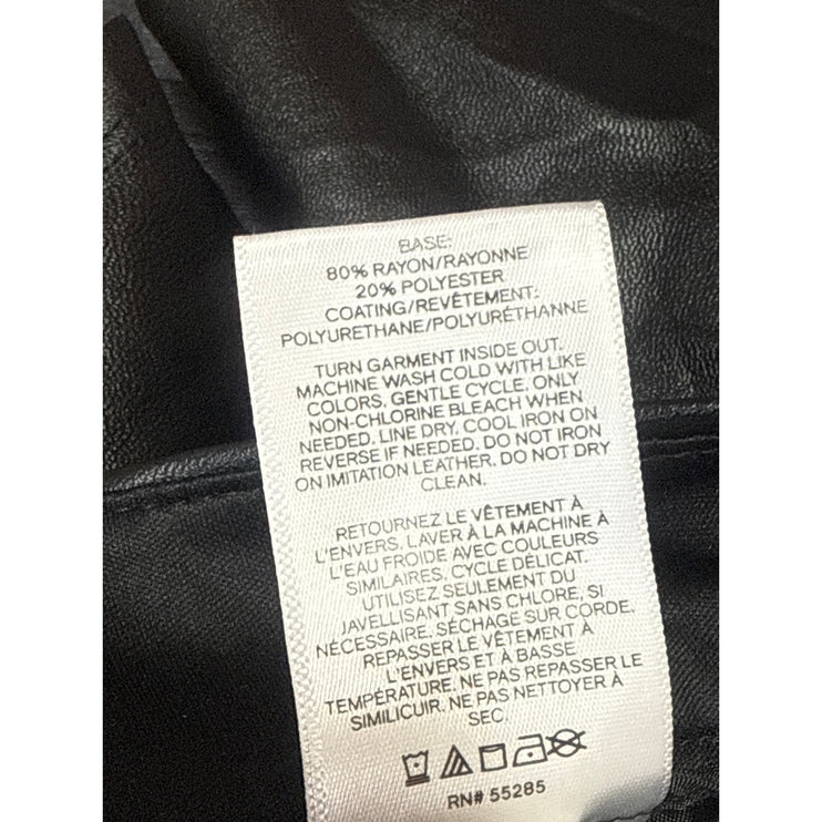 Express Women's Black Faux Leather Vegan Mid Rise Shortie Mini Shorts Size 00