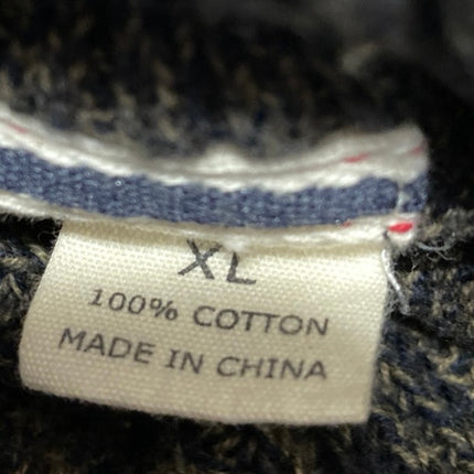 Vintage Weatherproof Men's Gray Long Sleeve Waffle Knit Henley Sweater Top XL