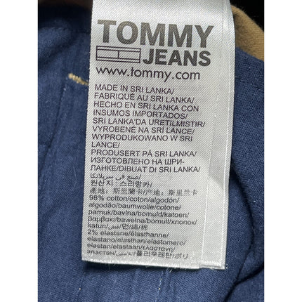 Tommy Jeans Womens Beige Houndstooth High Rise Wide Leg Trousers Dress Pants L
