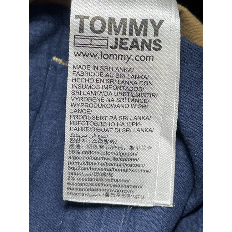 Tommy Jeans Womens Beige Houndstooth High Rise Wide Leg Trousers Dress Pants L