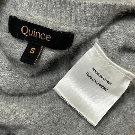 Quince 100% Cashmere Women's Heather Gray Long Sleeves Knit Crew Sweater Top S
