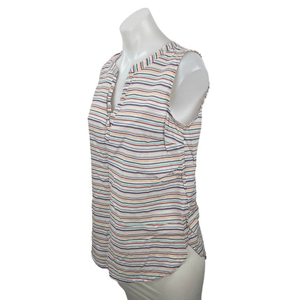 Gap Women's Multicolor Striped Sleeveless V Neck Tank Shirt Blouse Top Size S