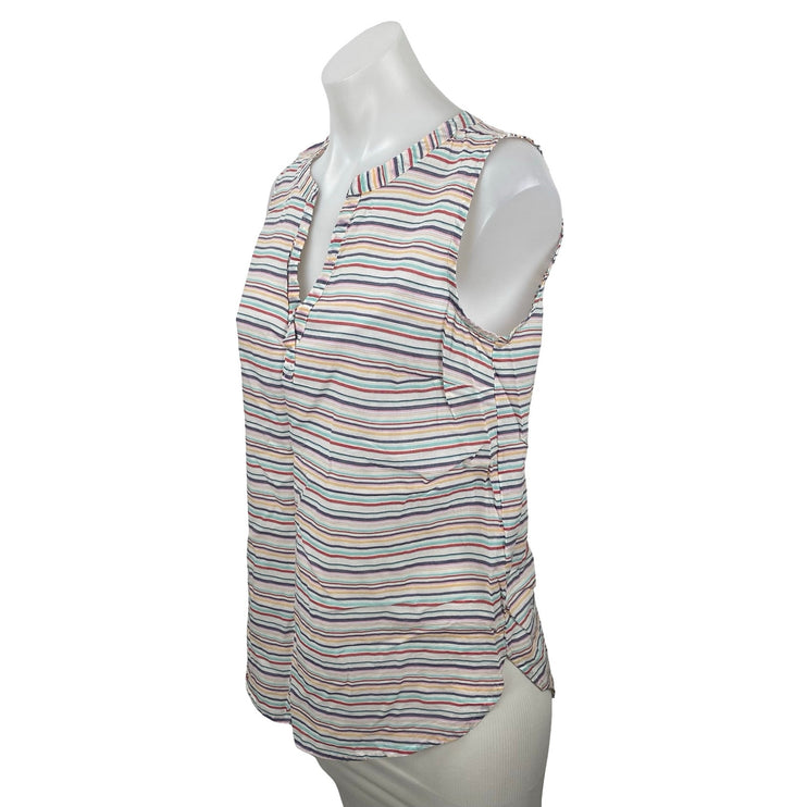 Gap Women's Multicolor Striped Sleeveless V Neck Tank Shirt Blouse Top Size S