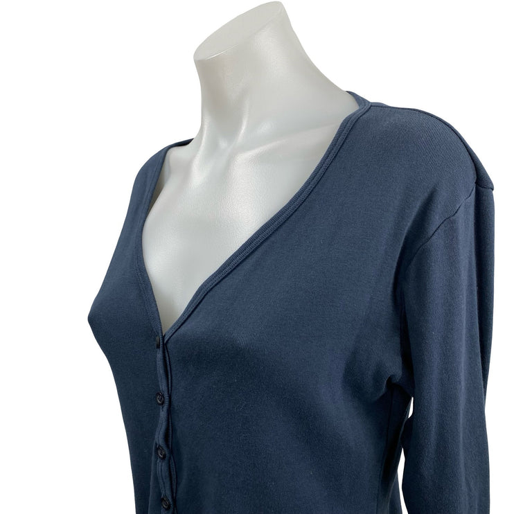 Brandy Melville Paige Blue V Neck Long Sleeve Button Down Cardigan Sweater Top S