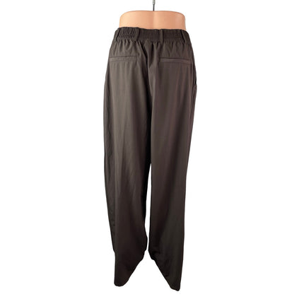 Gapfit Women's Brown High Rise Pleated Wide Leg Straight Trousers Pants Size M