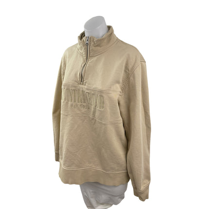 Country Road Women's Beige Stand Collar Long Sleeve Sweater Sweatshirt Top Sz XL