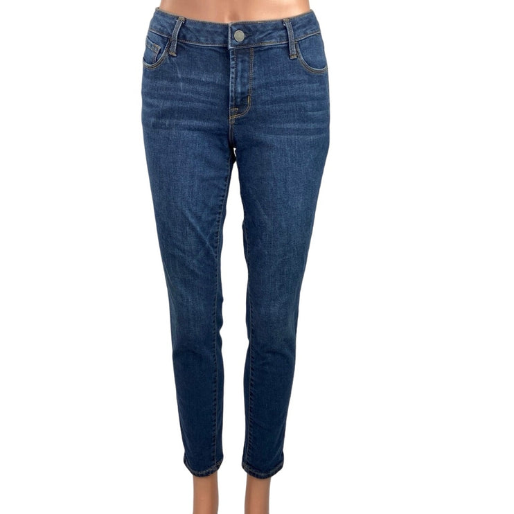 Old Navy Blue Rockstar Skinny Mid-Rise Medium Wash Crop Ankle Denim Jeans Size 6