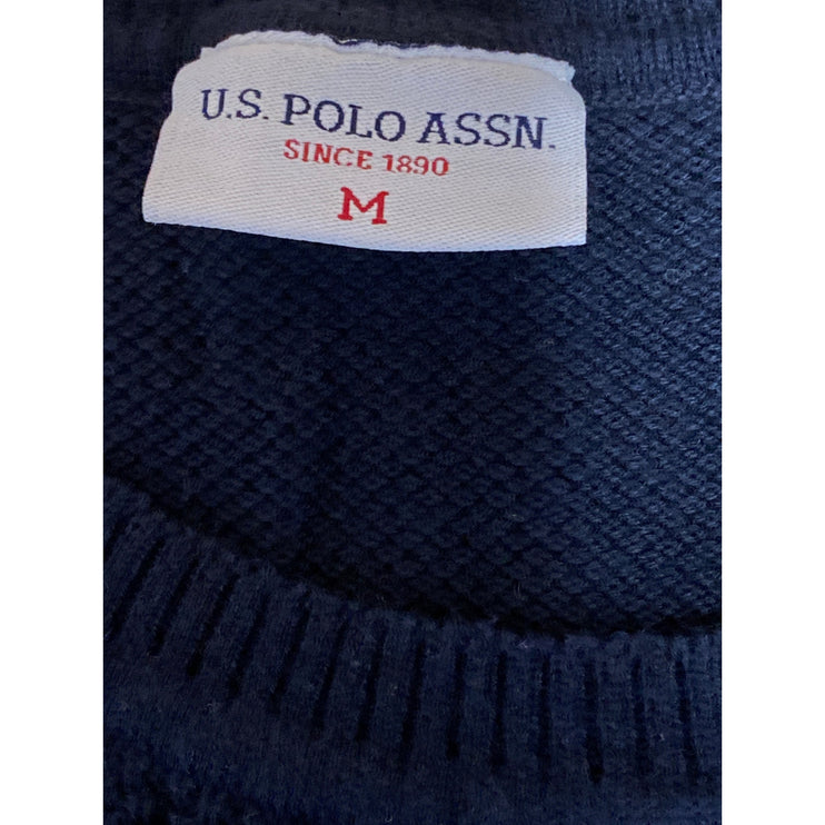 US Polo Assn Men's Blue Red Colorblock Crew Neck Long Sleeve Sweatshirt Top M