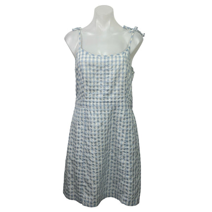 J.Crew Gingham Plaid Check Sleeveless Mini Cami Tank Flare A-Line Sun Dress Sz 8