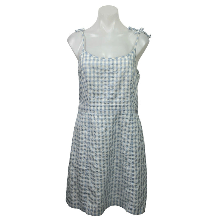 J.Crew Gingham Plaid Check Sleeveless Mini Cami Tank Flare A-Line Sun Dress Sz 8