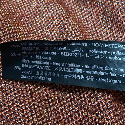 Zara Women's Multicolor Metallic Knit Argyle Long Open Cardigan Sweater Top S