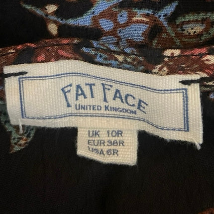 Fat Face Multicolor Nate Craft Floral Print Puff Sleeve V-neck Midi Dress Size 6