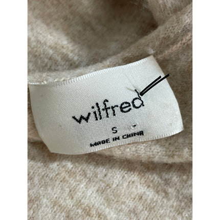 Aritzia Wilfred Beige Wool Cashmere Long Sleeve Button Crop Cardigan Sweater S
