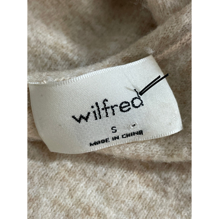 Aritzia Wilfred Beige Wool Cashmere Long Sleeve Button Crop Cardigan Sweater S