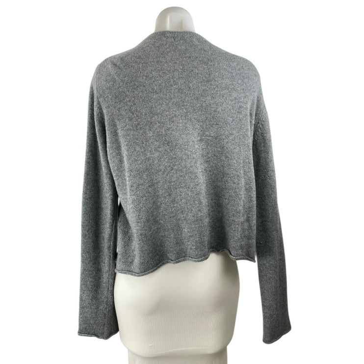 Mod Ref Women's Gray Long Sleeve Button Down Knit Cardigan Sweater Top Size L