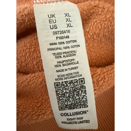 Collusion Women's Orange Long Sleeve Hooded Hoodie Sweatshirt Sweater Top Sz XL