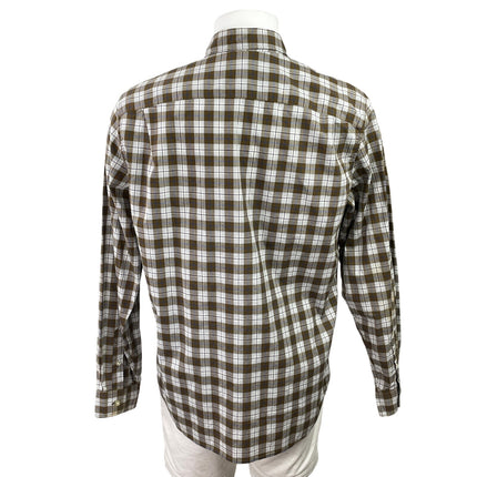 Gap Men's Olive Green Stretch Standard Fit Long Sleeve Button Down Shirt Top L