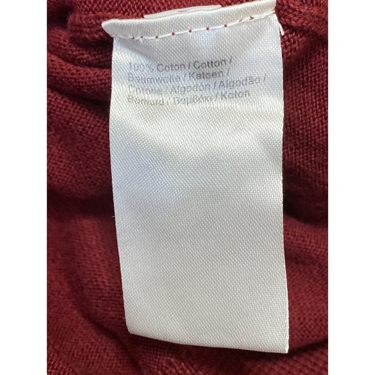 Lacoste Men's Maroon Red V-neck Long Sleeve Cotton Sweatshirt Sweater Top Size M