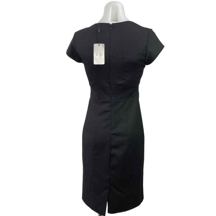 NEW Reiss Haisley Black Cap Short Sleeve Square Neck Mini Shift Bodycon Dress 4