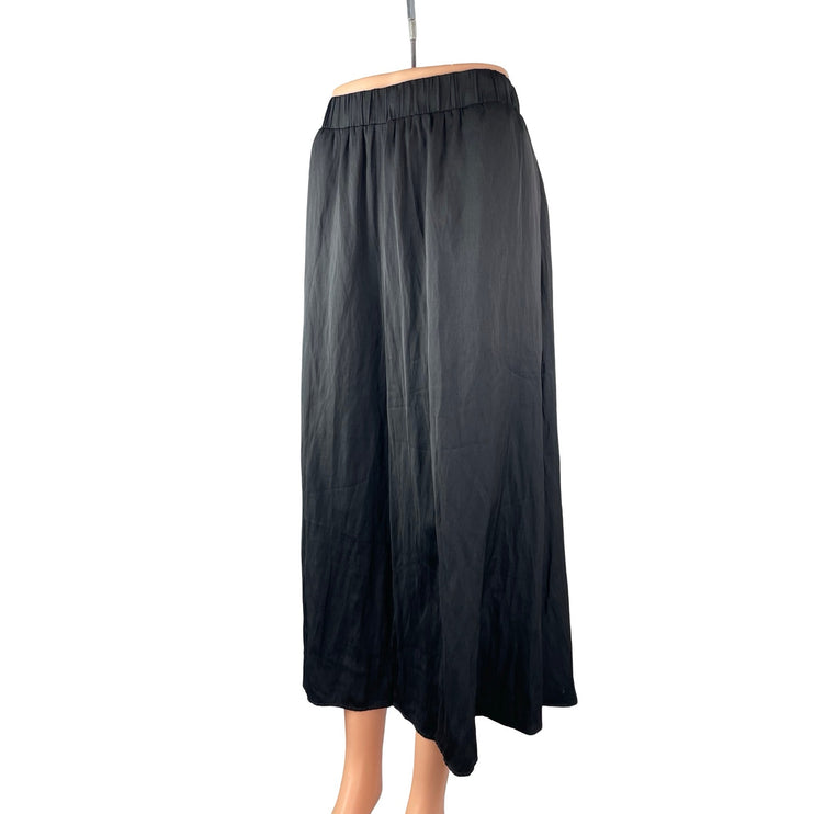 Ann Taylor LOFT Women's Black High Waisted Pleated A Line Midi Skirt Size M