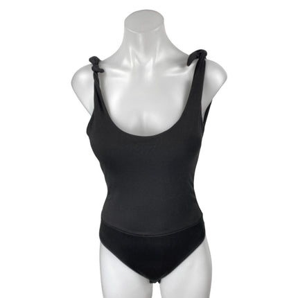 Lulus Black Sleeveless Tie Strap Open Back Cami Camisole Tank Bodysuit Top Sz S